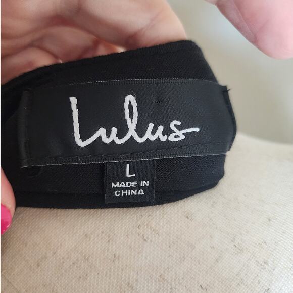 Lulus Black Cutout Skater Dress SZ Large Sexy - Picture 8 of 11